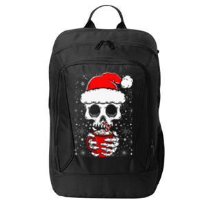 Christmas Skeleton Drinks Cocoa Santa Claus Skeleton City Backpack