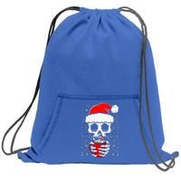 Christmas Skeleton Drinks Cocoa Santa Claus Skeleton Sweatshirt Cinch Pack Bag