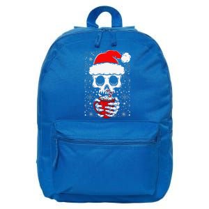 Christmas Skeleton Drinks Cocoa Santa Claus Skeleton 16 in Basic Backpack