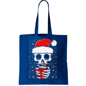 Christmas Skeleton Drinks Cocoa Santa Claus Skeleton Tote Bag