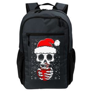 Christmas Skeleton Drinks Cocoa Santa Claus Skeleton Daily Commute Backpack