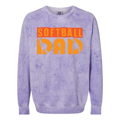 Cute Softball Dad Softball Fathers Softball Dads Gift Colorblast Crewneck Sweatshirt