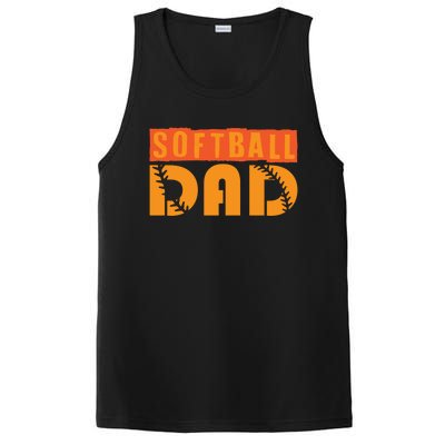 Cute Softball Dad Softball Fathers Softball Dads Gift PosiCharge Competitor Tank