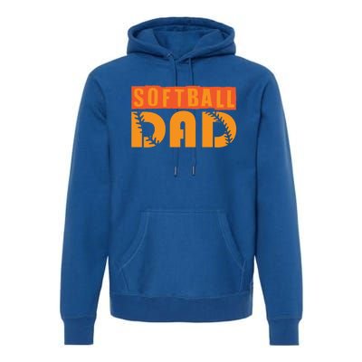 Cute Softball Dad Softball Fathers Softball Dads Gift Premium Hoodie