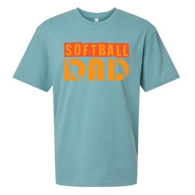 Cute Softball Dad Softball Fathers Softball Dads Gift Sueded Cloud Jersey T-Shirt