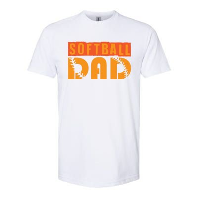 Cute Softball Dad Softball Fathers Softball Dads Gift Softstyle CVC T-Shirt