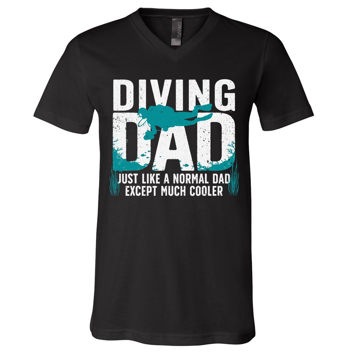 Cool Scuba Diving For Dad  Ocean Scuba Diver Instructor V-Neck T-Shirt