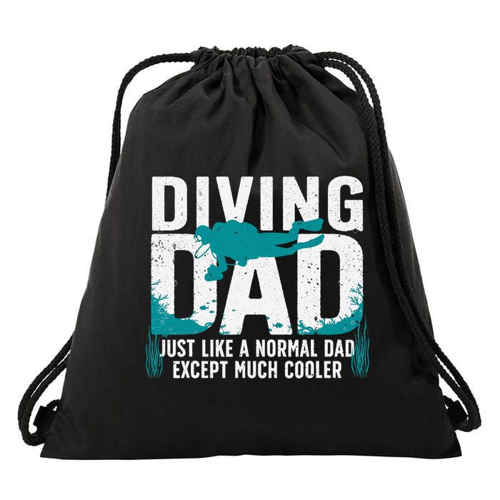Cool Scuba Diving For Dad  Ocean Scuba Diver Instructor Drawstring Bag