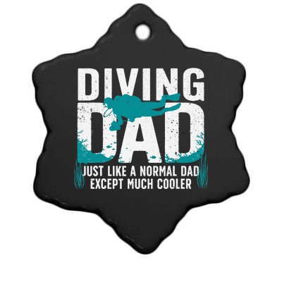 Cool Scuba Diving For Dad  Ocean Scuba Diver Instructor Ceramic Star Ornament