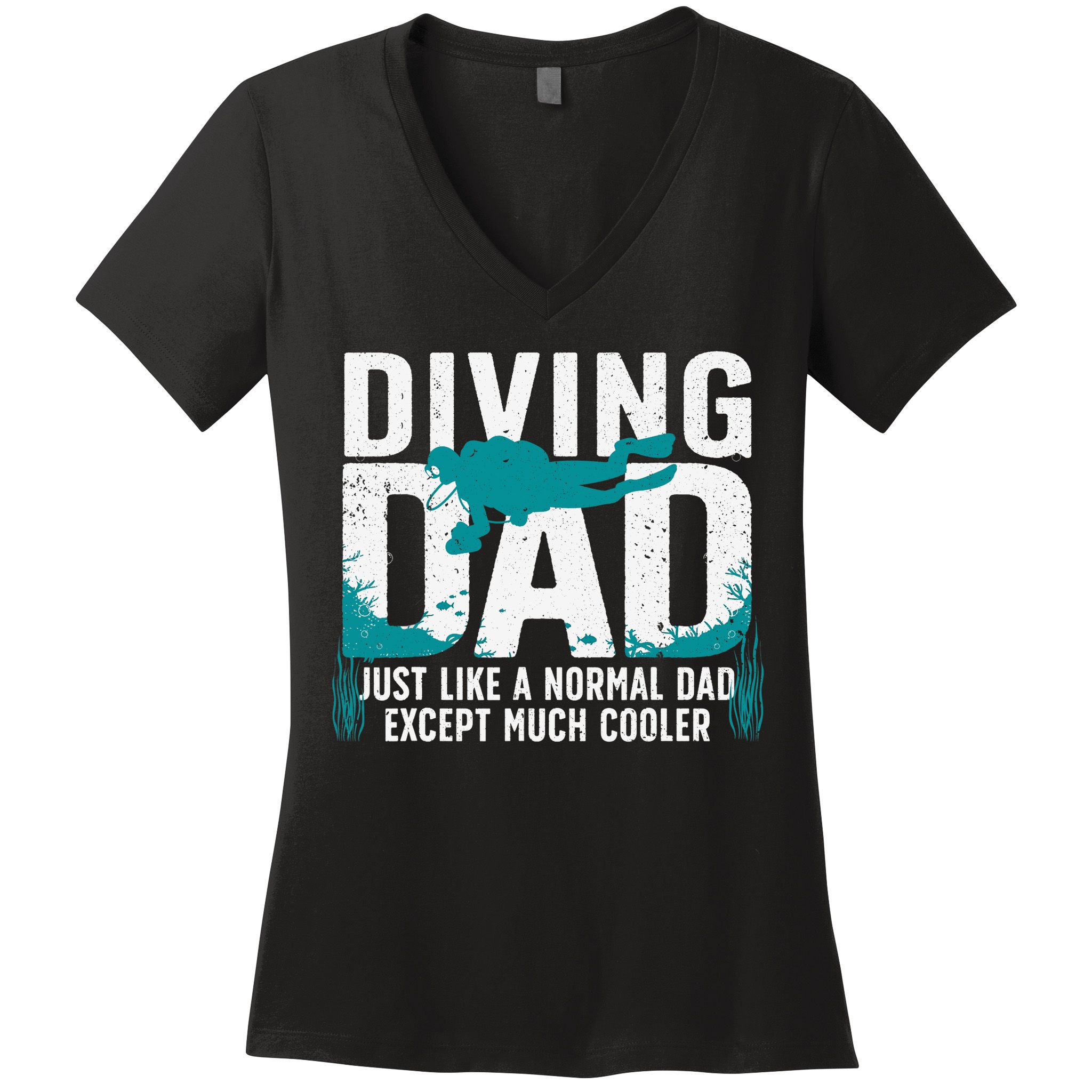 Cool Scuba Diving For Dad  Ocean Scuba Diver Instructor Women's V-Neck T-Shirt