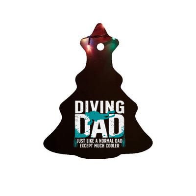 Cool Scuba Diving For Dad  Ocean Scuba Diver Instructor Ceramic Tree Ornament