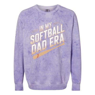 Cute Softball Dads In My Softball Dad Era Proud Softball Dad Gift Colorblast Crewneck Sweatshirt