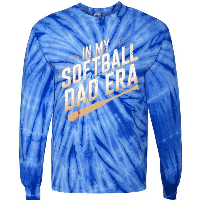 Cute Softball Dads In My Softball Dad Era Proud Softball Dad Gift Tie-Dye Long Sleeve Shirt