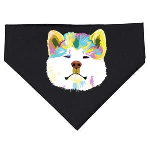 Colorful Splash Dog Akita USA-Made Doggie Bandana