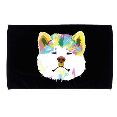 Colorful Splash Dog Akita Microfiber Hand Towel