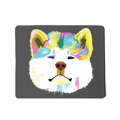 Colorful Splash Dog Akita Mousepad