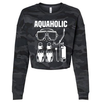 Cool Scuba Diving Themed Design For Men Women Scuba Dive Cropped Pullover Crew