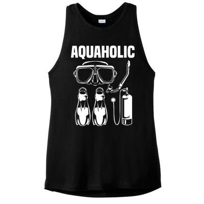 Cool Scuba Diving Themed Design For Men Women Scuba Dive Ladies PosiCharge Tri-Blend Wicking Tank