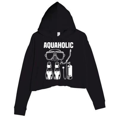 Cool Scuba Diving Themed Design For Men Women Scuba Dive Crop Fleece Hoodie