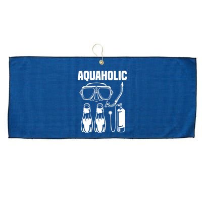 Cool Scuba Diving Themed Design For Men Women Scuba Dive Large Microfiber Waffle Golf Towel