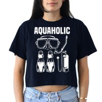 Cool Scuba Diving Themed Design For Men Women Scuba Dive Women's Crop Top Tee