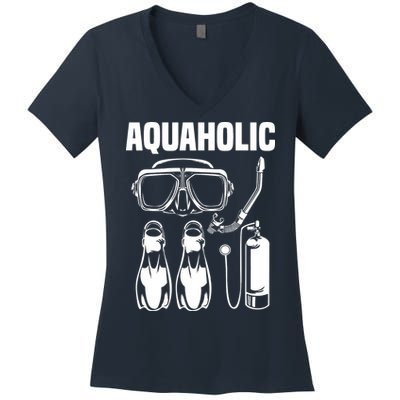 Cool Scuba Diving Themed Design For Men Women Scuba Dive Women's V-Neck T-Shirt