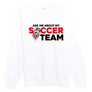 Coaching Soccer Dad Coach Soccer Coach Premium Crewneck Sweatshirt