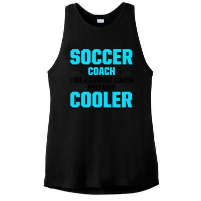 Coaching Soccer Dad Coach Soccer Coach Ladies PosiCharge Tri-Blend Wicking Tank