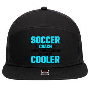 Coaching Soccer Dad Coach Soccer Coach 7 Panel Mesh Trucker Snapback Hat