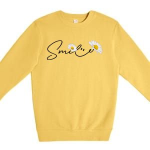 Cute Smile Daisy Flower Premium Crewneck Sweatshirt