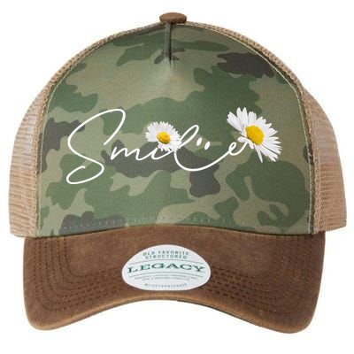 Cute Smile Daisy Flower Legacy Tie Dye Trucker Hat