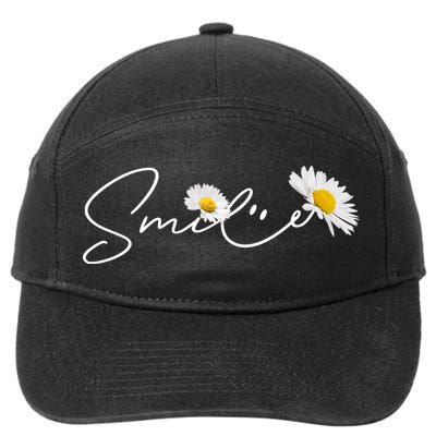Cute Smile Daisy Flower 7-Panel Snapback Hat