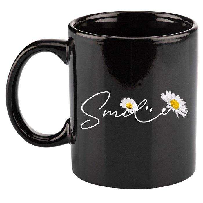 Cute Smile Daisy Flower 11oz C Handle Ceramic Mug