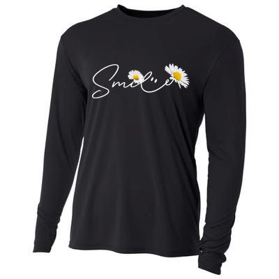 Cute Smile Daisy Flower Cooling Performance Long Sleeve Crew