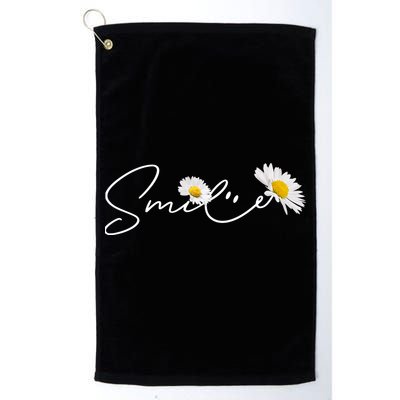 Cute Smile Daisy Flower Golf Towel