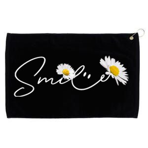 Cute Smile Daisy Flower Grommeted Golf Towel