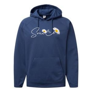 Cute Smile Daisy Flower Performance Fleece Hoodie