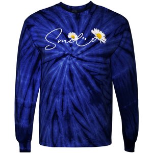 Cute Smile Daisy Flower Tie-Dye Long Sleeve Shirt