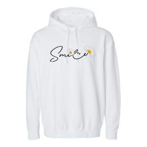 Cute Smile Daisy Flower Garment-Dyed Fleece Hoodie