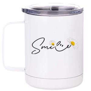 Cute Smile Daisy Flower 12 oz Stainless Steel Tumbler Cup