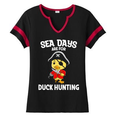 Cruising Sea Days Are For Duck Hunting Rubber Duck Cruise Ladies Halftime Notch Neck Tee