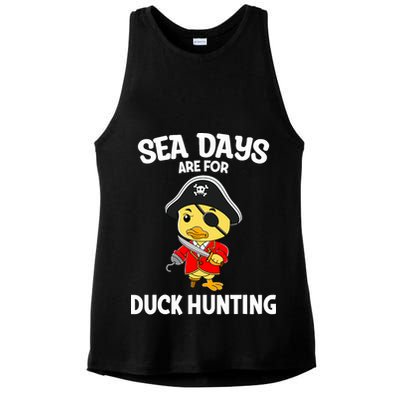 Cruising Sea Days Are For Duck Hunting Rubber Duck Cruise Ladies PosiCharge Tri-Blend Wicking Tank