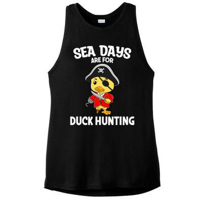 Cruising Sea Days Are For Duck Hunting Rubber Duck Cruise Ladies PosiCharge Tri-Blend Wicking Tank