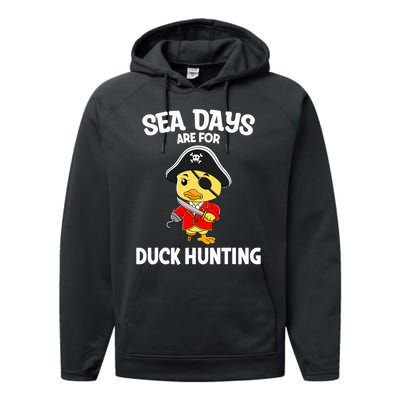 Cruising Sea Days Are For Duck Hunting Rubber Duck Cruise Performance Fleece Hoodie