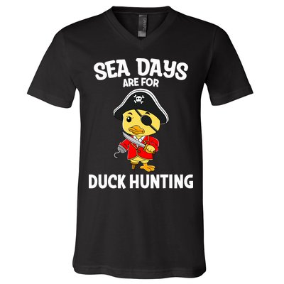 Cruising Sea Days Are For Duck Hunting Rubber Duck Cruise V-Neck T-Shirt