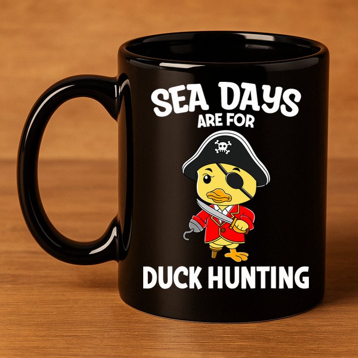 Cruising Sea Days Are For Duck Hunting Rubber Duck Cruise 11oz C Handle Ceramic Mug
