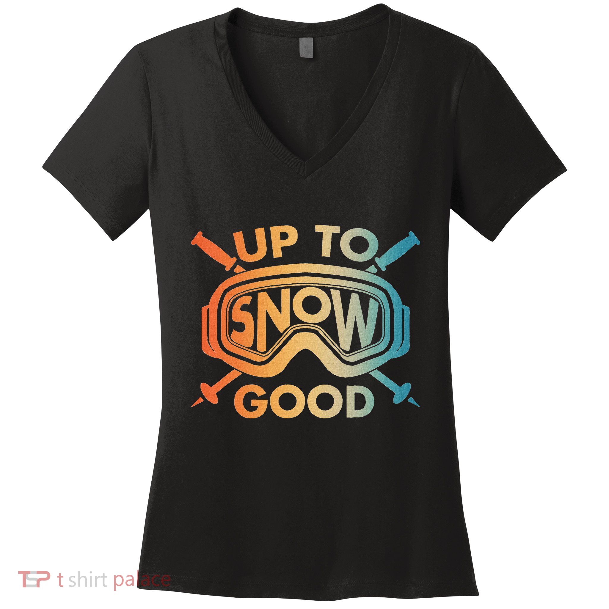 Cool Skiing Design For Women Ski Skier Snow Skiing Lover Women's V-Neck T-Shirt