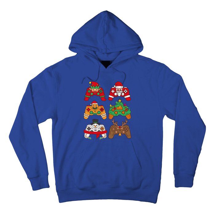 Christmas Santa Deer Gaming Controllers Gift Hoodie