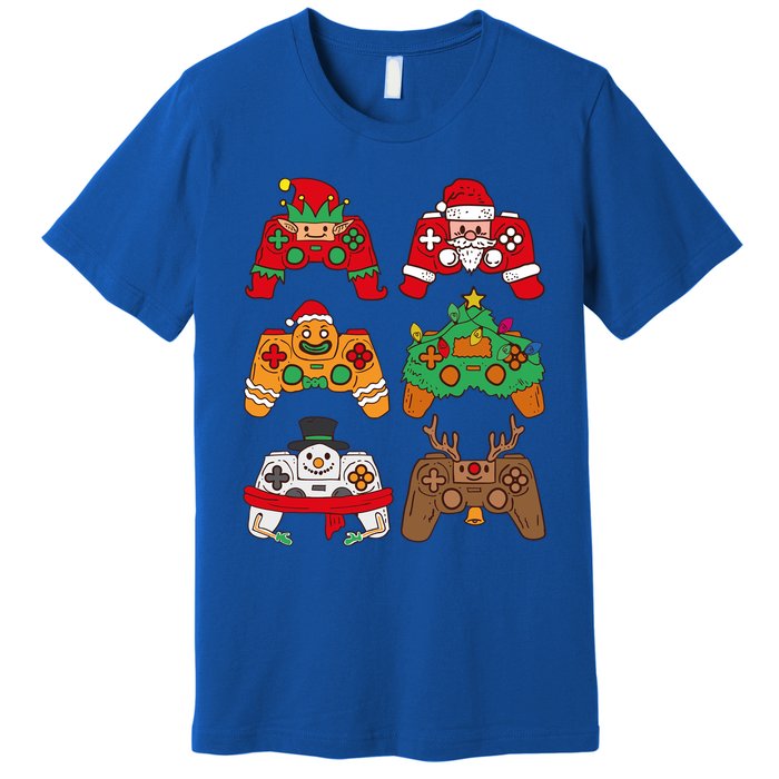 Christmas Santa Deer Gaming Controllers Gift Premium T-Shirt