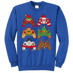 Christmas Santa Deer Gaming Controllers Gift Tall Sweatshirt